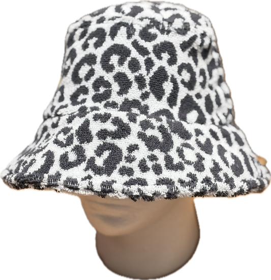 Towelling - Leopard Black